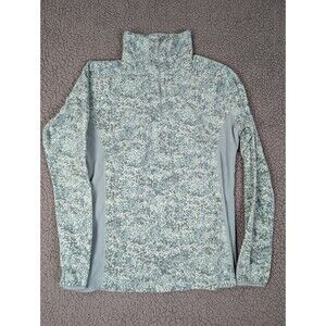 Columbia Sweatshirt Womens Large Green Fleece  Quarter Zip Activewear Outdoor